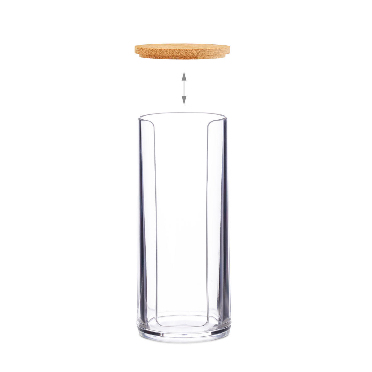 2XWATTEPADHALTER - Transparent, Holz/Kunststoff (7.5/17.5/7.5cm) - Relaxdays