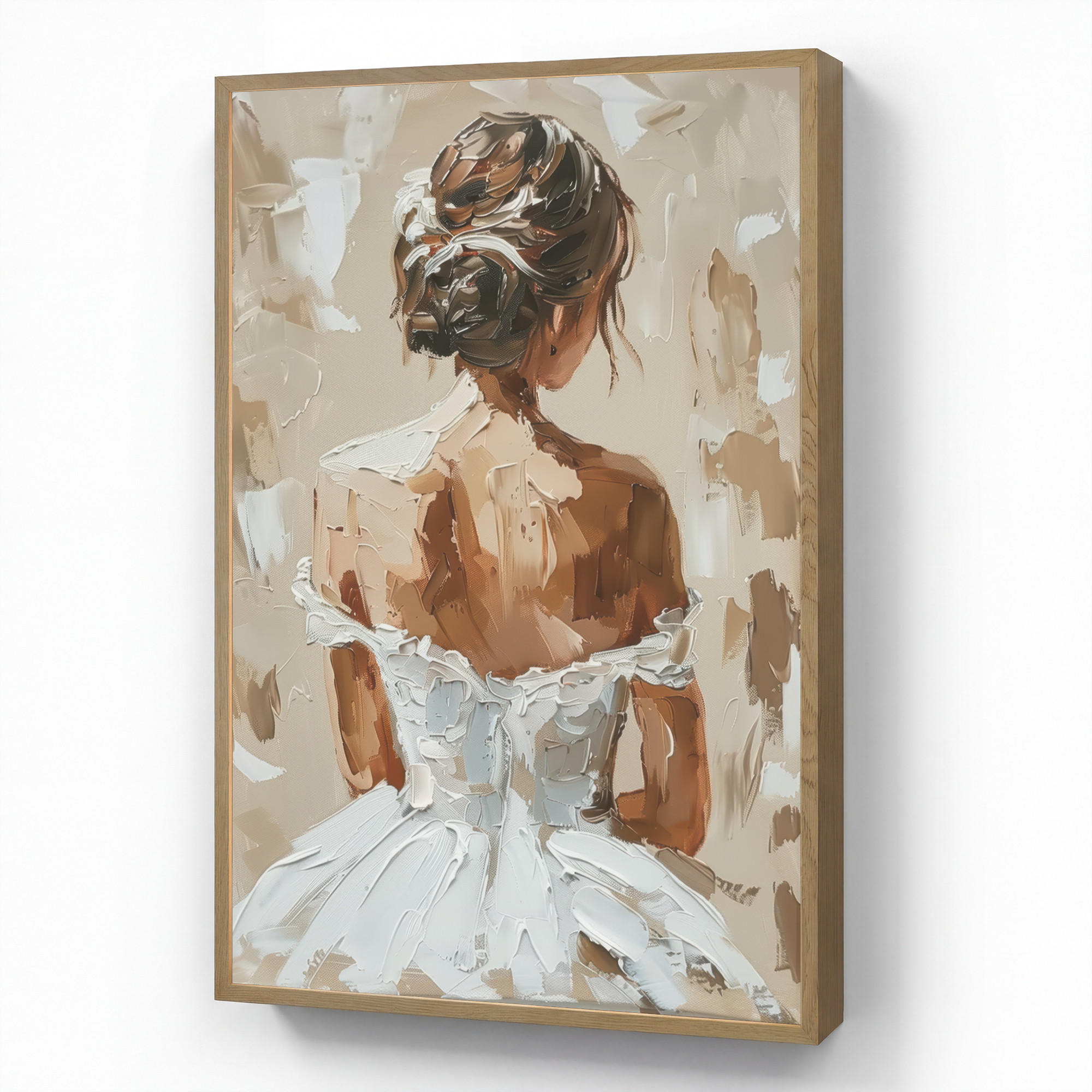 OnlyWow NÁSTĚNNÁ LAMPA S AKUMULÁTOREM Žena - malba - abstraktní - béžová - moderní 70x100 cm