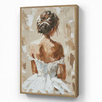 NÁSTĚNNÁ LAMPA S AKUMULÁTOREM Žena - malba - abstraktní - béžová - moderní 70x100 cm - světle hnědá, kompozitní dřevo (70/100/8cm) - OnlyWow