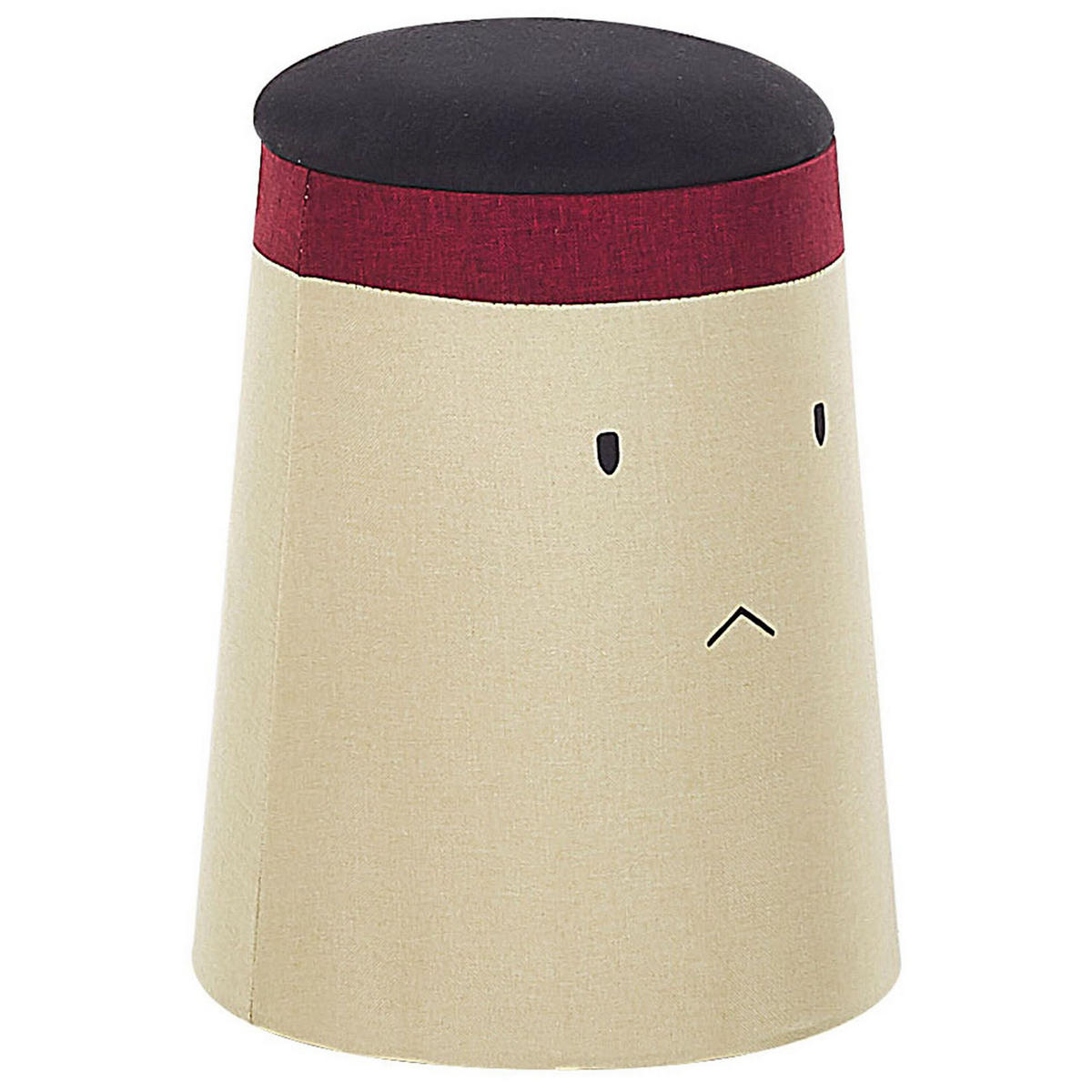 POUF Samurai 33/33/45 cm - Beige, Kunststoff/Textil (33/45/33cm) - Beliani