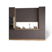 KÜCHENZEILE 360 - Langen KL3-M360 in Grau/Matt - Schwarz/Grau, Holz (360/248/58cm)