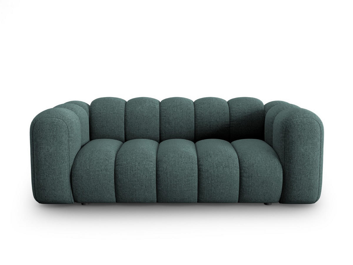 SOFA Lupine aus Chenille-Stoff petrol 2 Sitzplätze - Petrol, Textil (95/70/200cm) - Micadoni