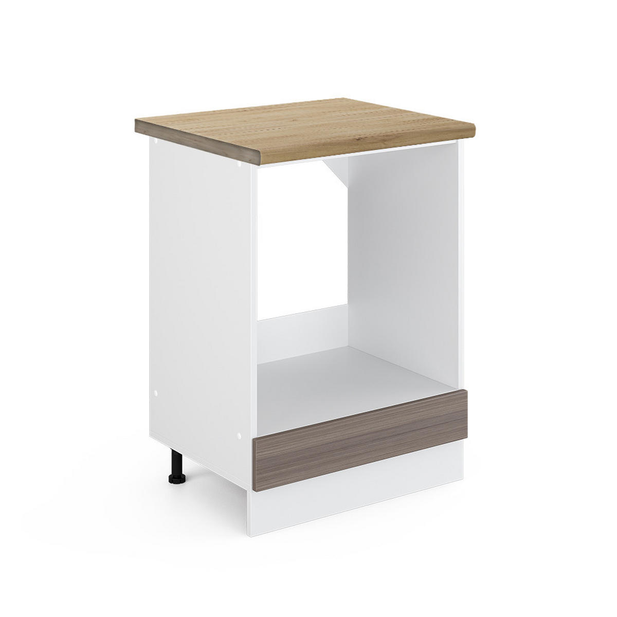 HERDUMBAUSCHRANK R-Line Grau 60 cm, AP Eiche - Weiß/Braun, Holzwerkstoff (60/81.6/60cm) - Vicco