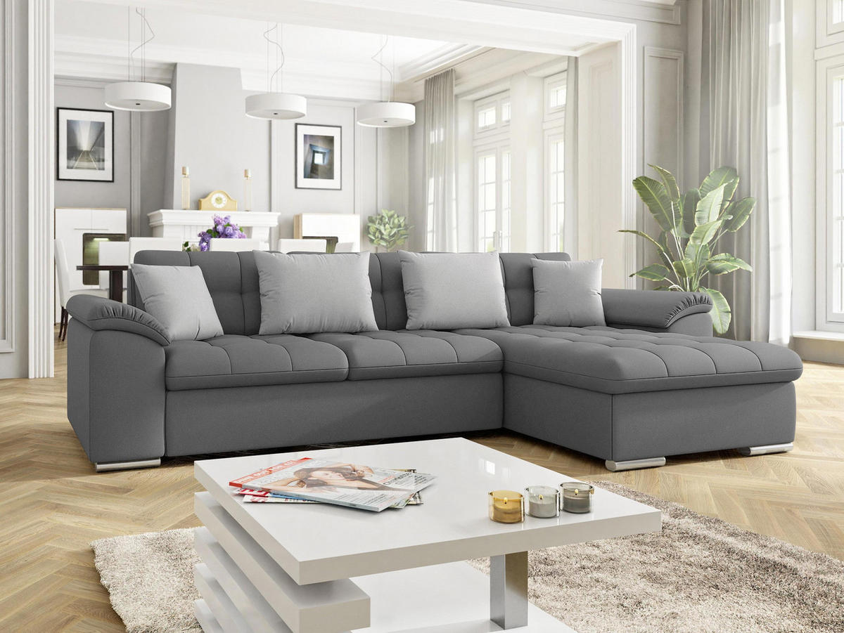 ECKSOFA Diana, Seite: Rechts - Graphitfarben, Holz/Textil (280/160cm) - MIRJAN24