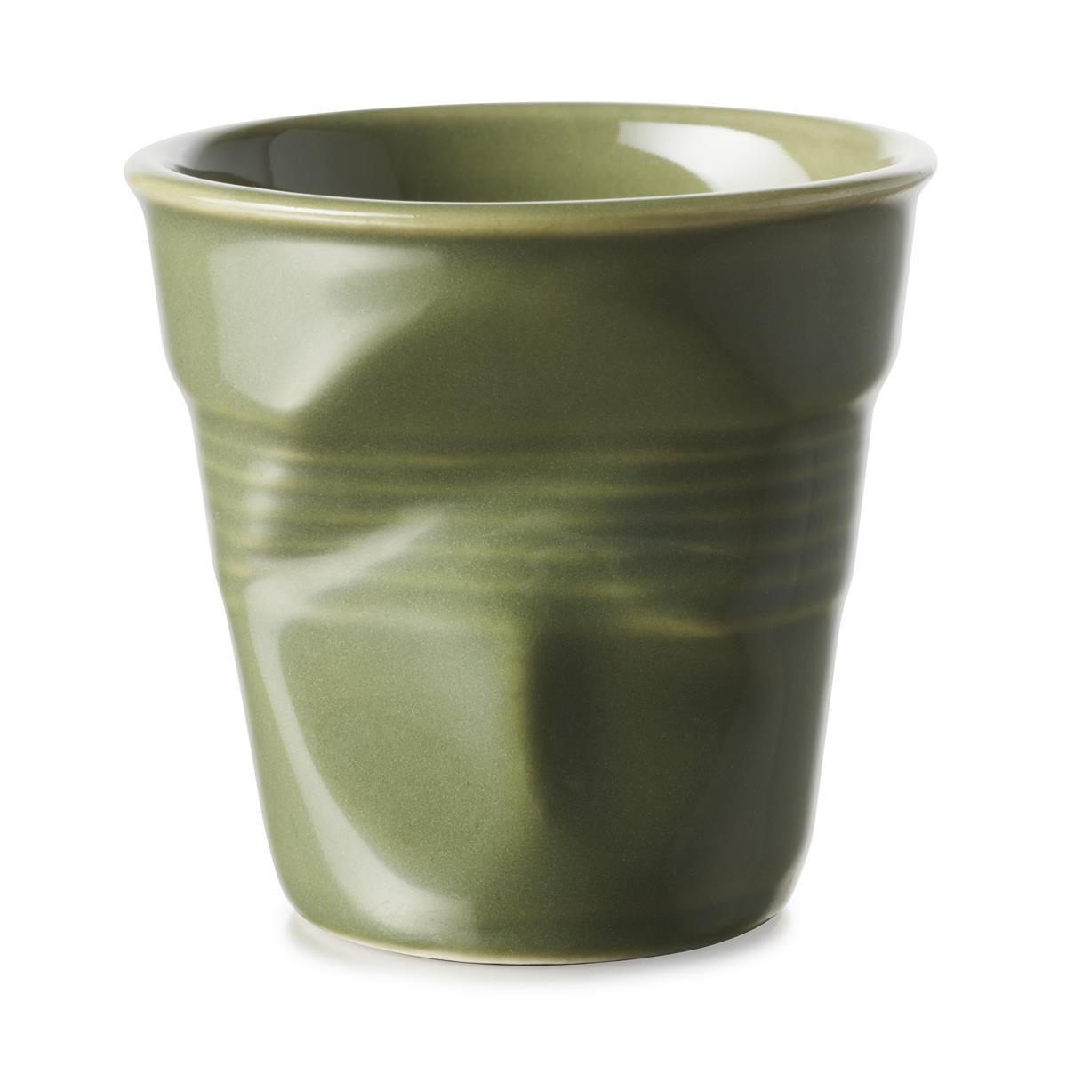 KNICKBECHER Cappuccino 0,18l Green garrigue - Grün, Keramik (0.18L) - Revol Porcelaine France