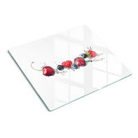 GLASPLATTE 60x52 cm Waldfrüchte - Rot, Glas (60/0.4/52cm) - TULUP