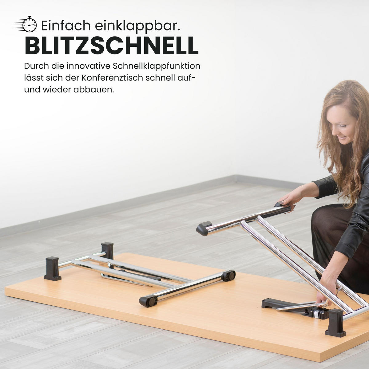 KLAPPTISCH KL 80/160/74,5 cm in Weiß - Weiß, Holzwerkstoff (80/160/74.5cm) - bümö