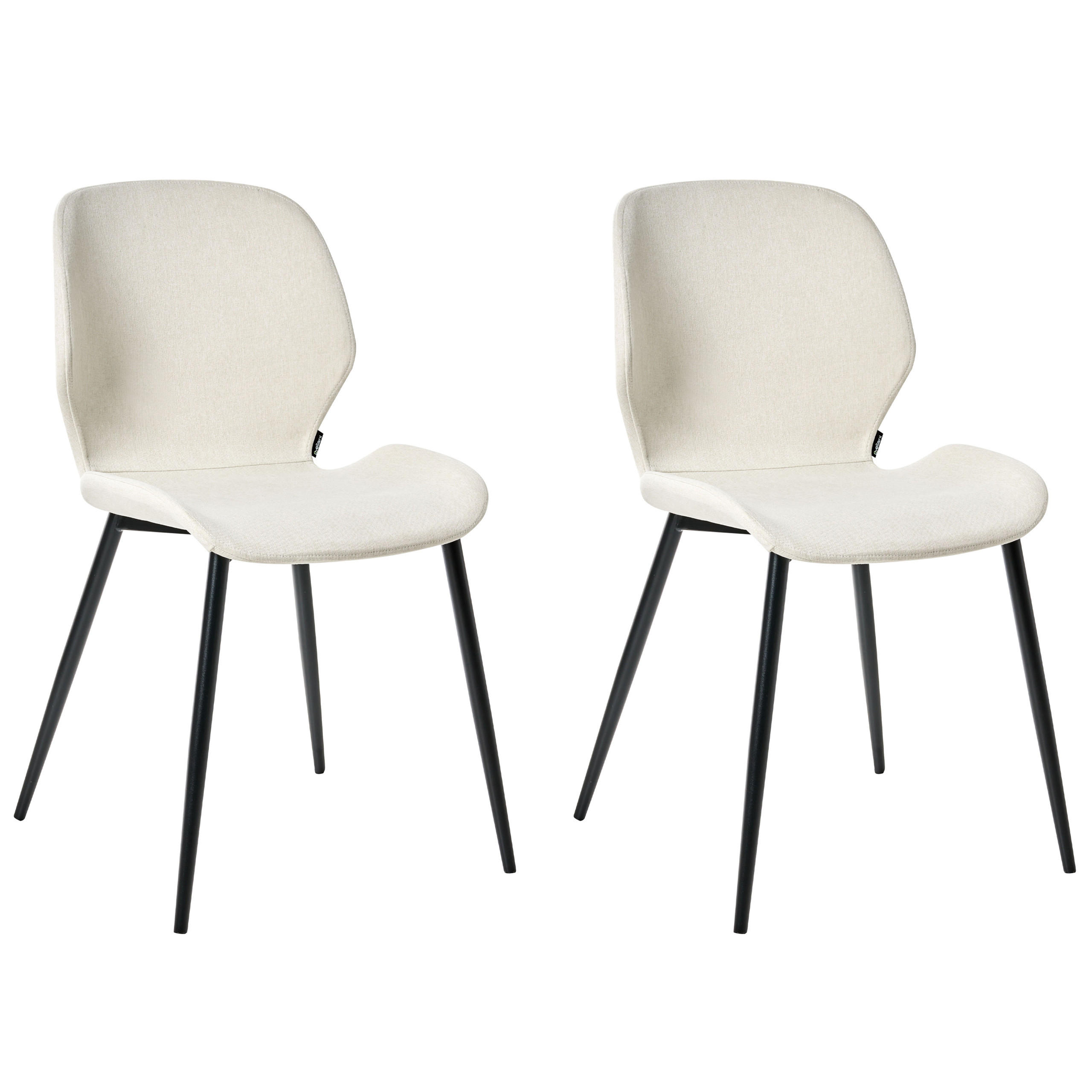 KONFERENZSTUHL 2er-Set Hellbeige Holland - Beige/Schwarz, Textil (48/84/55cm) - Beliani