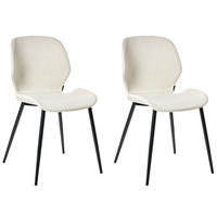 KONFERENZSTUHL 2er-Set Hellbeige Holland - Beige/Schwarz, Textil (48/84/55cm) - Beliani
