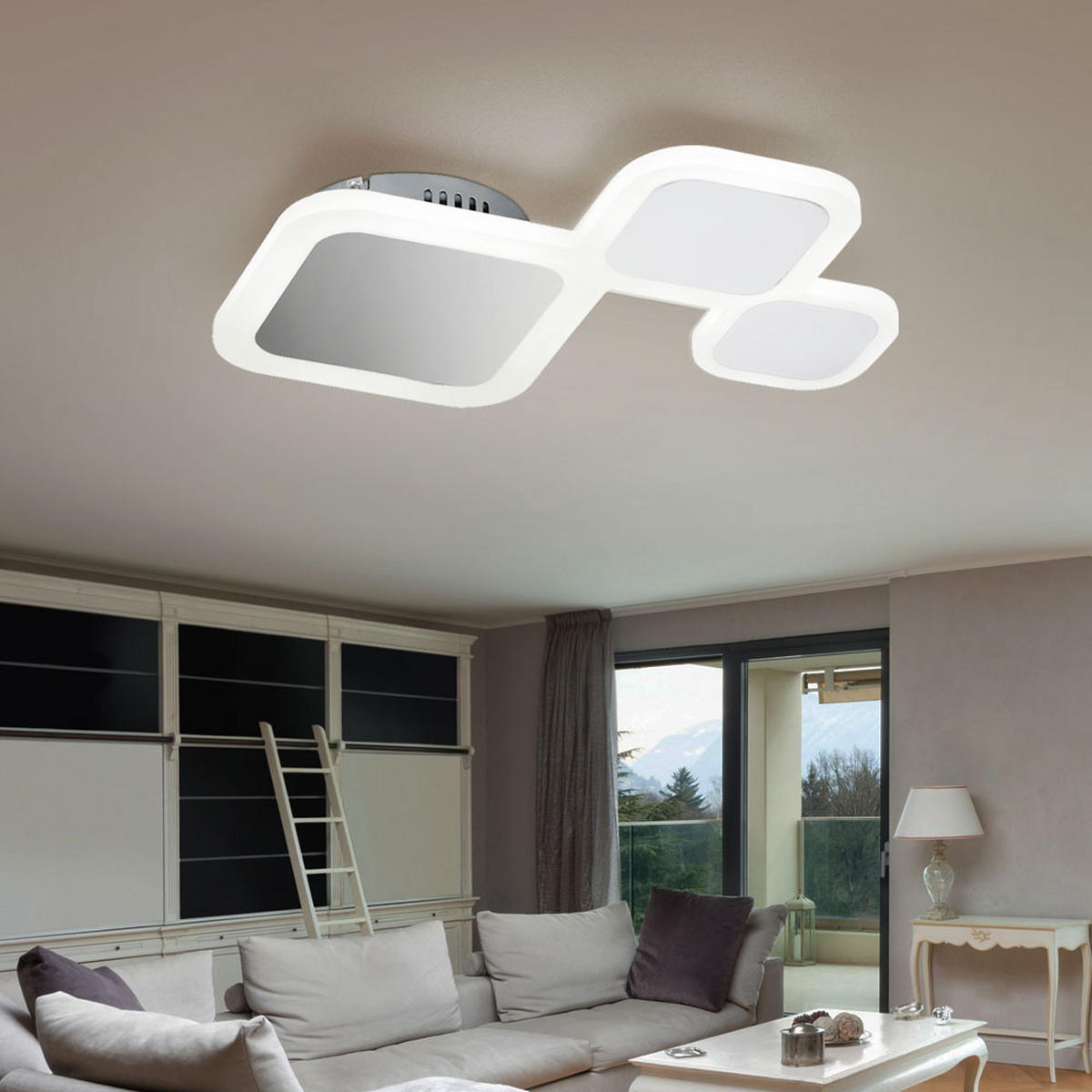 LED DECKENLEUCHTE DROM Chrom Silber Metall - Silberfarben, Metall (45/36/7cm) - Wofi