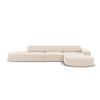 ECKSOFA rechts Jodie aus Samt leichtes beige 4 Sitzplätze - Beige, Textil (166/342cm) - Micadoni