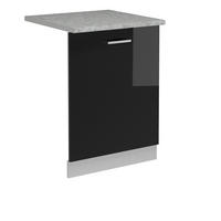 ČELNÍ PANEL MYČKY R-Line Černý vysoký lesk - bílá/vysoce lesklá černá, kompozitní dřevo (60/81.8/1.6cm) - Vicco