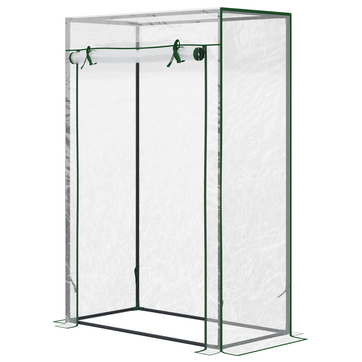GEWÄCHSHAUS DE-11903 mit Reißverschlusstür & PE-Bache Weiß - Transparent, Metall (50/150/100cm) - ComfortXL