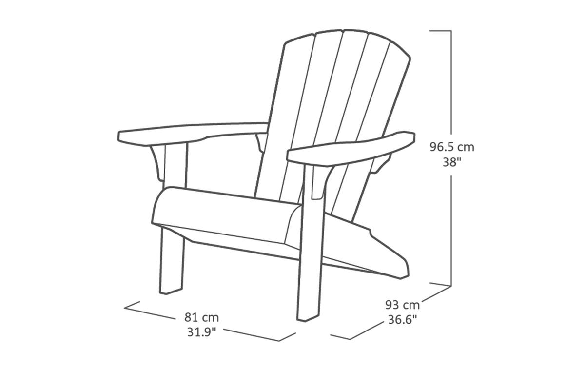 GARTENSTUHL Adirondack Troy - 2er Set - Grau, Kunststoff (80/96.5/85cm) - Keter
