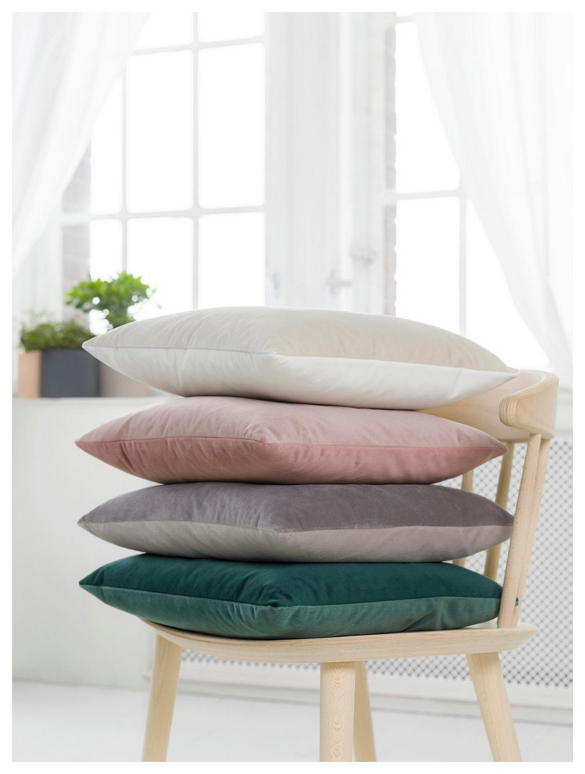 KISSENHÜLLE Samt Uni - Beige, Textil (40/40cm) - Magma Heimtexx