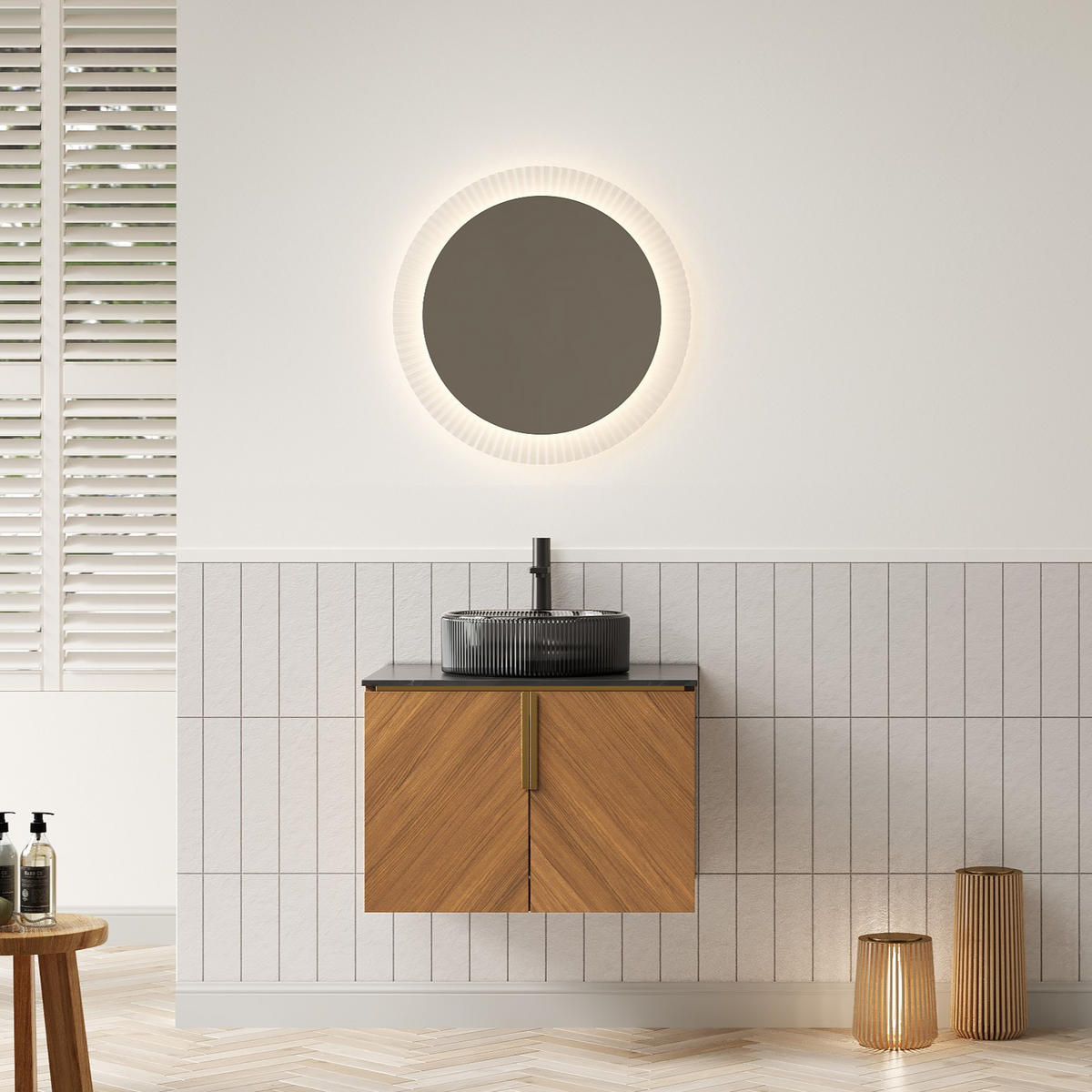 WASCHTISCH Braun-Eiche 61/50/52 cm - Schwarz, Holz (61/52.6/50cm) - PANGIVO