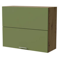 KLAPPHÄNGESCHRANK Brerra W8B/90-AV Eiche Artisan / RAL 6025 farngrün Matt 90 / 32,5 / 72cm - Eiche Artisan/Grün, Holz/Holzwerkstoff (90/72/32.5cm) - Feldmann-Wohnen
