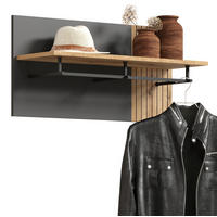 GARDEROBENPANEEL grau, Evoke Eiche 80 x 40 cm, Wandgarderobe mit Kleiderstange - Anthrazit/Grau, Holzwerkstoff (80/40/28cm) - Top.Furn