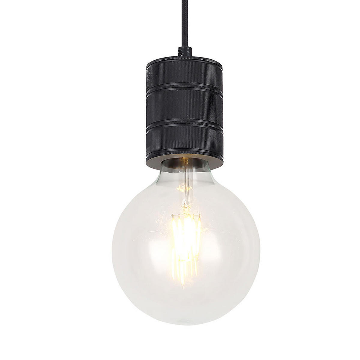 HÄNGELEUCHTE Metall Aluminium Schwarz - Schwarz, Metall (12/12/160cm) - Globo Lighting