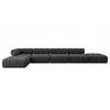 ECKSOFA modulares Sofa Kerru-L3 - 475x190x70 cm Schwarz Velours - Schwarz, Holzwerkstoff/Textil (475/190cm) - ALTDECOR