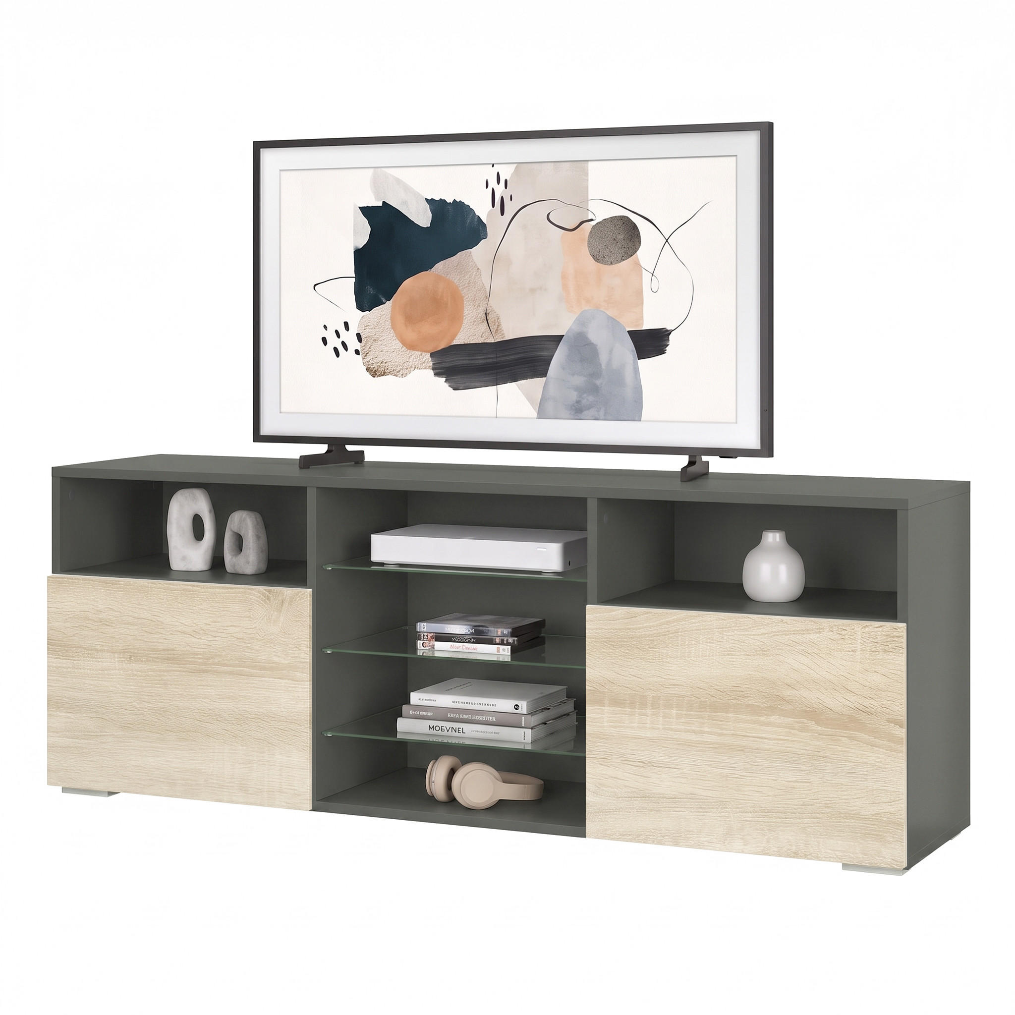 Vladon Lowboard Eiche San Remo 146x54x35 cm