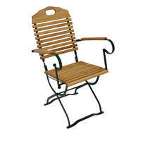 KLAPPSESSEL Bad Belzig aus Robinienholz, Stahlgestell Grün - Braun, Holz (53/95/60cm) - TPFGarden