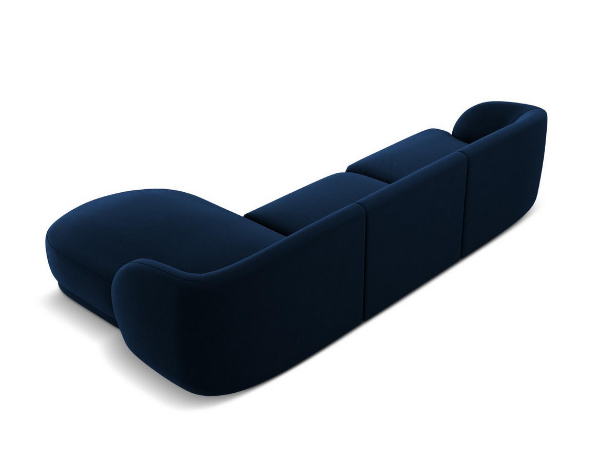 ECKSOFA rechts Miley aus Samt königsblau 4 Sitzplätze - Blau, Textil (156/255cm) - Micadoni