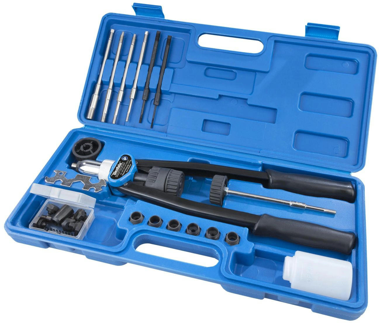 ZANGE Hebel, 2 in 1, für Blindnieten und Blindnietmuttern - Blau, Metall (4.6/2.1/1cm) - Westfalia