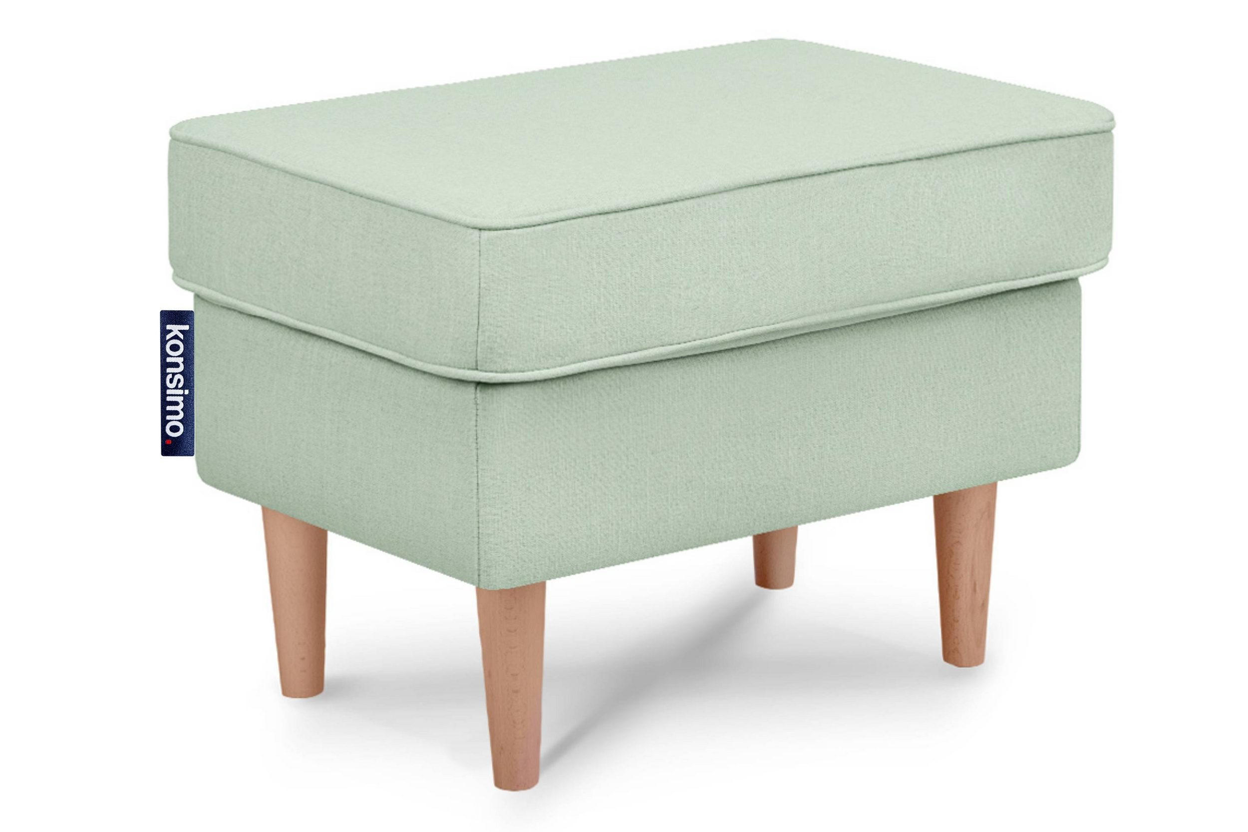 SITZHOCKER STRALIS zeitloses Design hohe Füße, hellgrün - Hellgrün, Textil (41/43/56cm) - KONSIMO®
