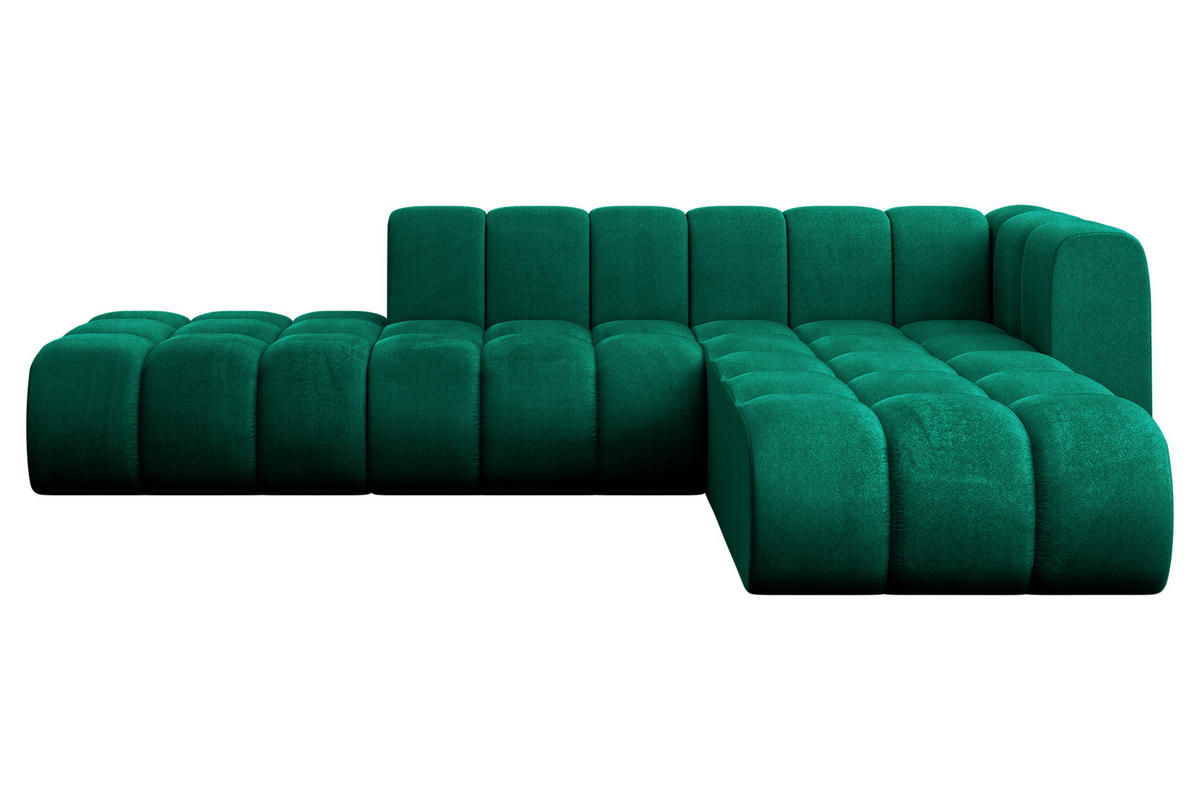 ECKSOFA modulares Sofa Zuvon-L1 - 296x177x70 cm Grün - Dunkelgrün, Holzwerkstoff/Textil (296/177cm) - ALTDECOR