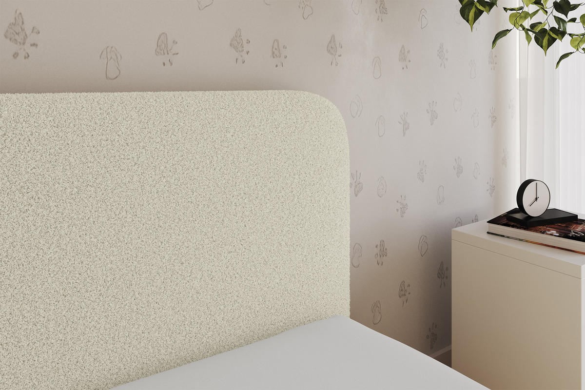 EINZELLBETT Jugendbett mit Bettkasten und Matratze H3/H4, Rechts - ELSY 80x200 Beige - Perlmutt, Holzwerkstoff/Textil (80/200cm) - ALTDECOR