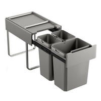 EINBAUMÜLLEIMER EMCombo40 40L - Grau, Kunststoff (33.5/42/48cm) - SVITA