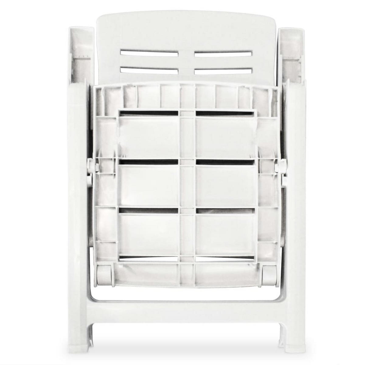 GARTENSTÜHLE Verstellbare 2er Set Kunststoff Weiss - Weiß, Kunststoff (60/108/61cm) - vidaXL