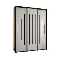 SCHWEBETÜRENSCHRANK 235,2/190/60 3-türig - Schwarz/Weiß, Holz/Metall (190/235/60cm) - Abiks Möbel