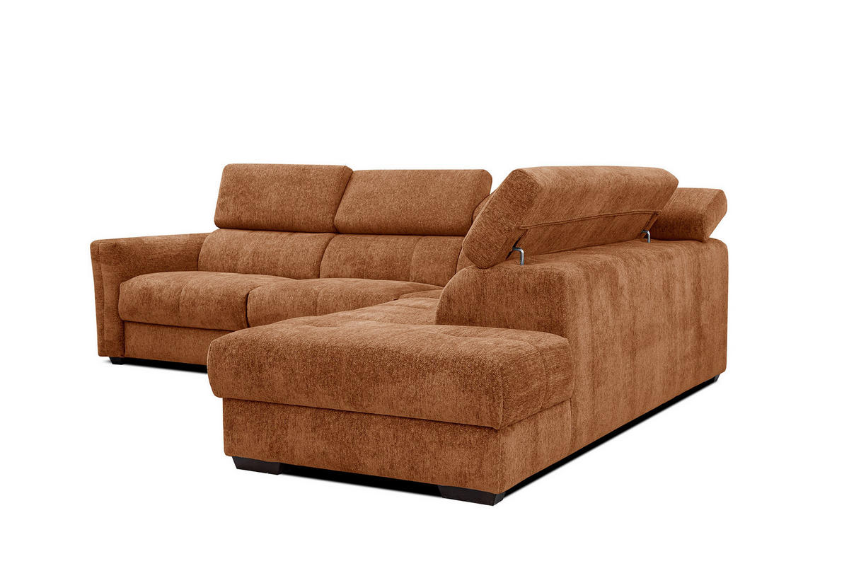 ECKSOFA CALVERA 5-Sitzer, dunkelorange - Dunkelorange, Holzwerkstoff/Textil (298/239cm) - Courtois Laville