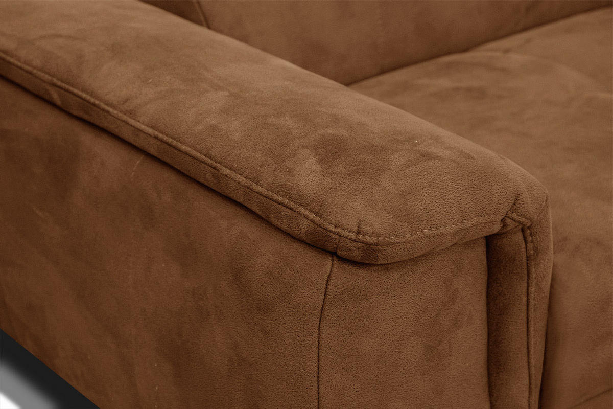 ECKSOFA FIERO 4-Sitzer, braun - Schwarz/Braun, Holzwerkstoff/Textil (288/170cm) - Courtois Laville