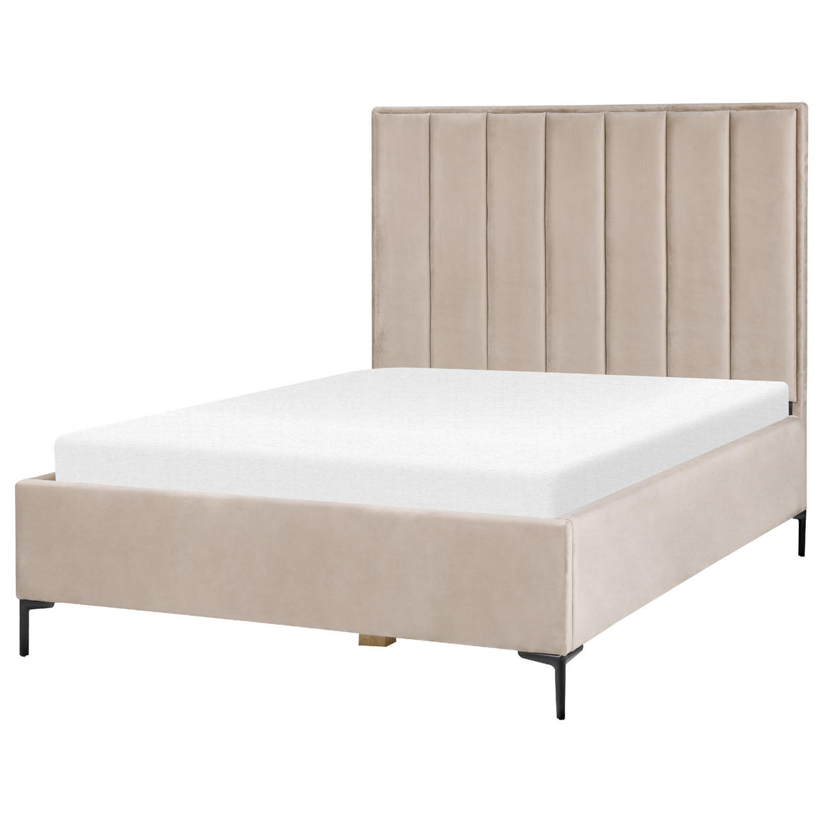 POLSTERBETT 140x200 cm Beige Sezanne - Taupe, Textil (140/200cm) - Beliani