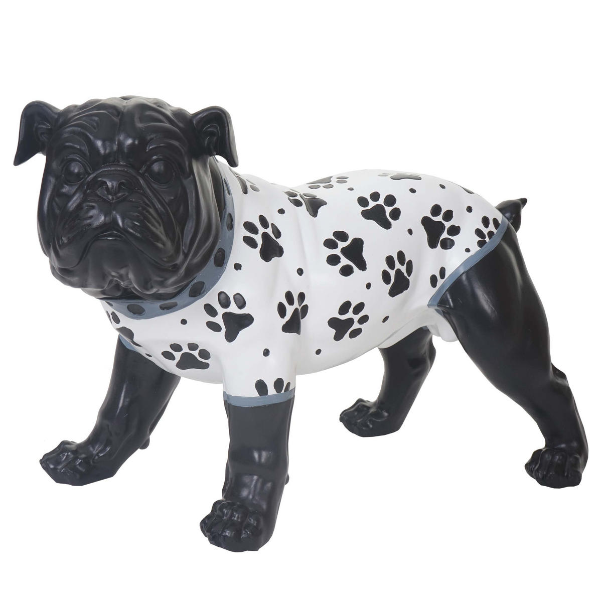 DEKO FIGUR BULLDOGGE Schwarz - Schwarz, Stein (21/25/19cm) - MCW
