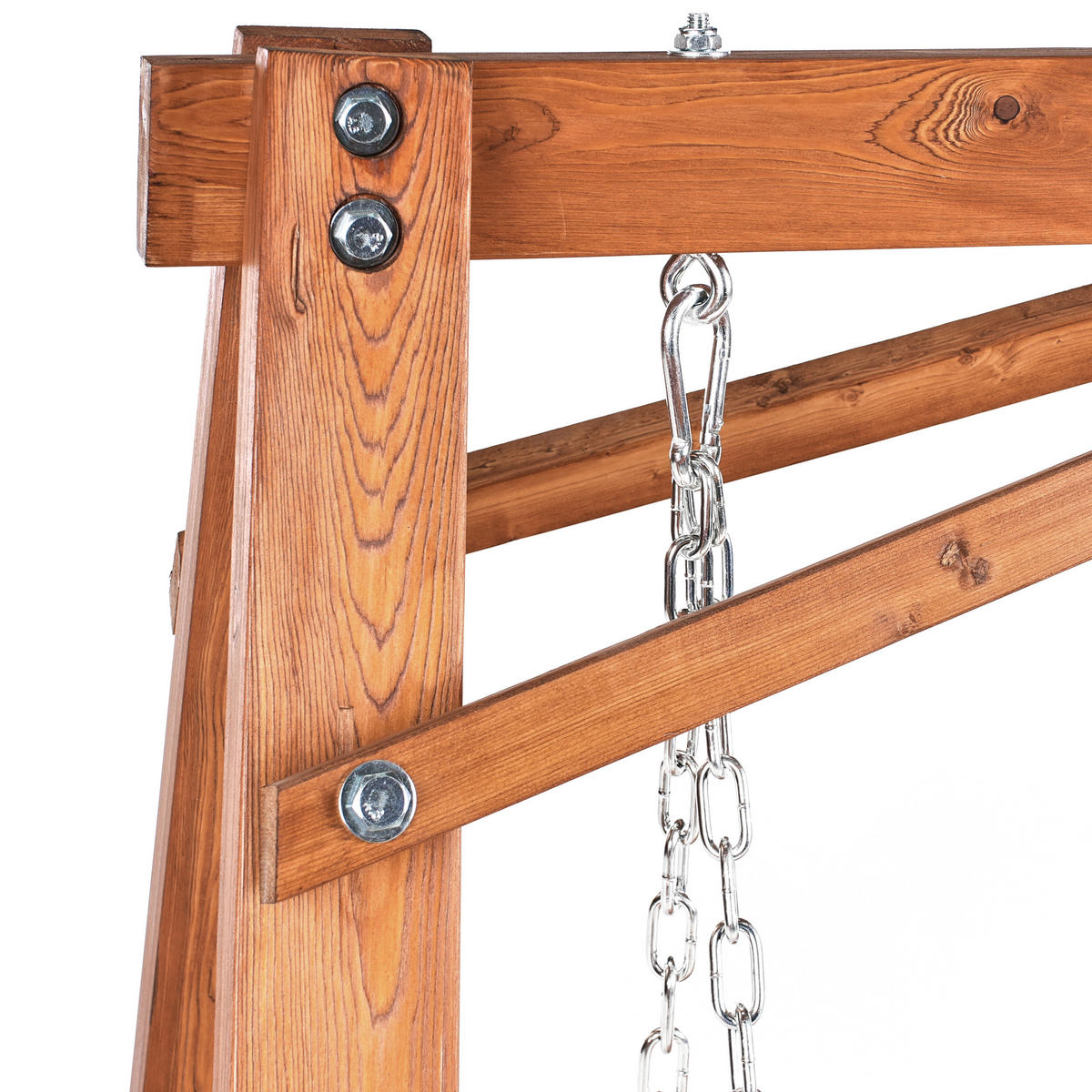 HOLLYWOODSCHAUKEL Braun Ficarella - Braun, Holz (203/186/132cm) - Beliani