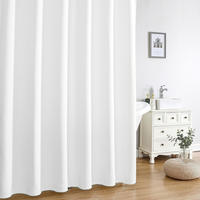 DUSCHVORHANG Struktur Weiß 200/180 cm Stoff Schimmelresistent mit Metallringen - Weiß, Kunststoff (180/200cm) - MCBOSON