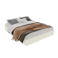BETT 160x200 cm Stoff Beige inklusive Matratze - Beige, Metall (160/200cm) - Meubliv