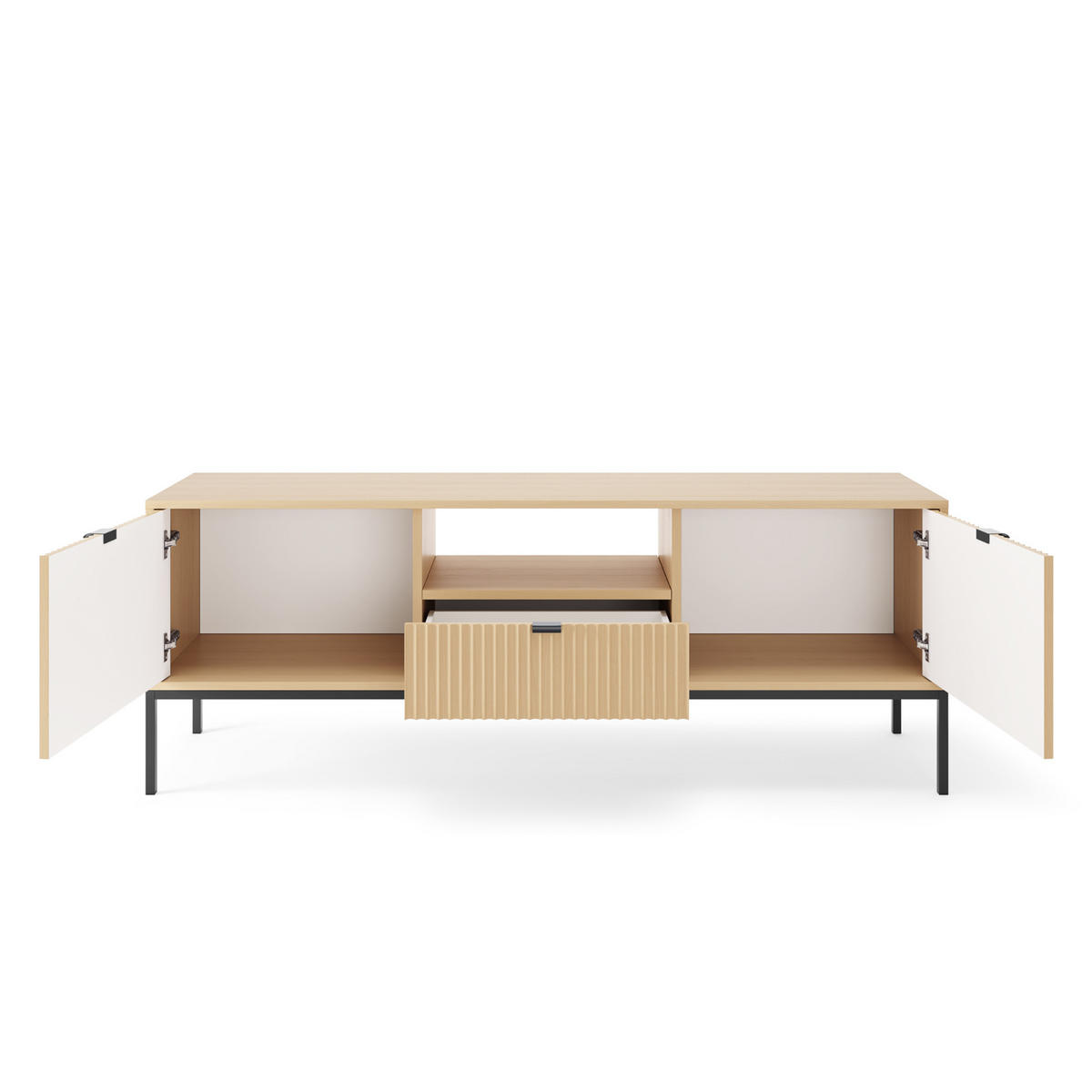 TV-ELEMENT NANAIMO RTV1 Profilierte Fronten Eiche Vicenza Eiche Vicenza - Eiche Artisan, Holzwerkstoff (154/56/39cm) - Komodee
