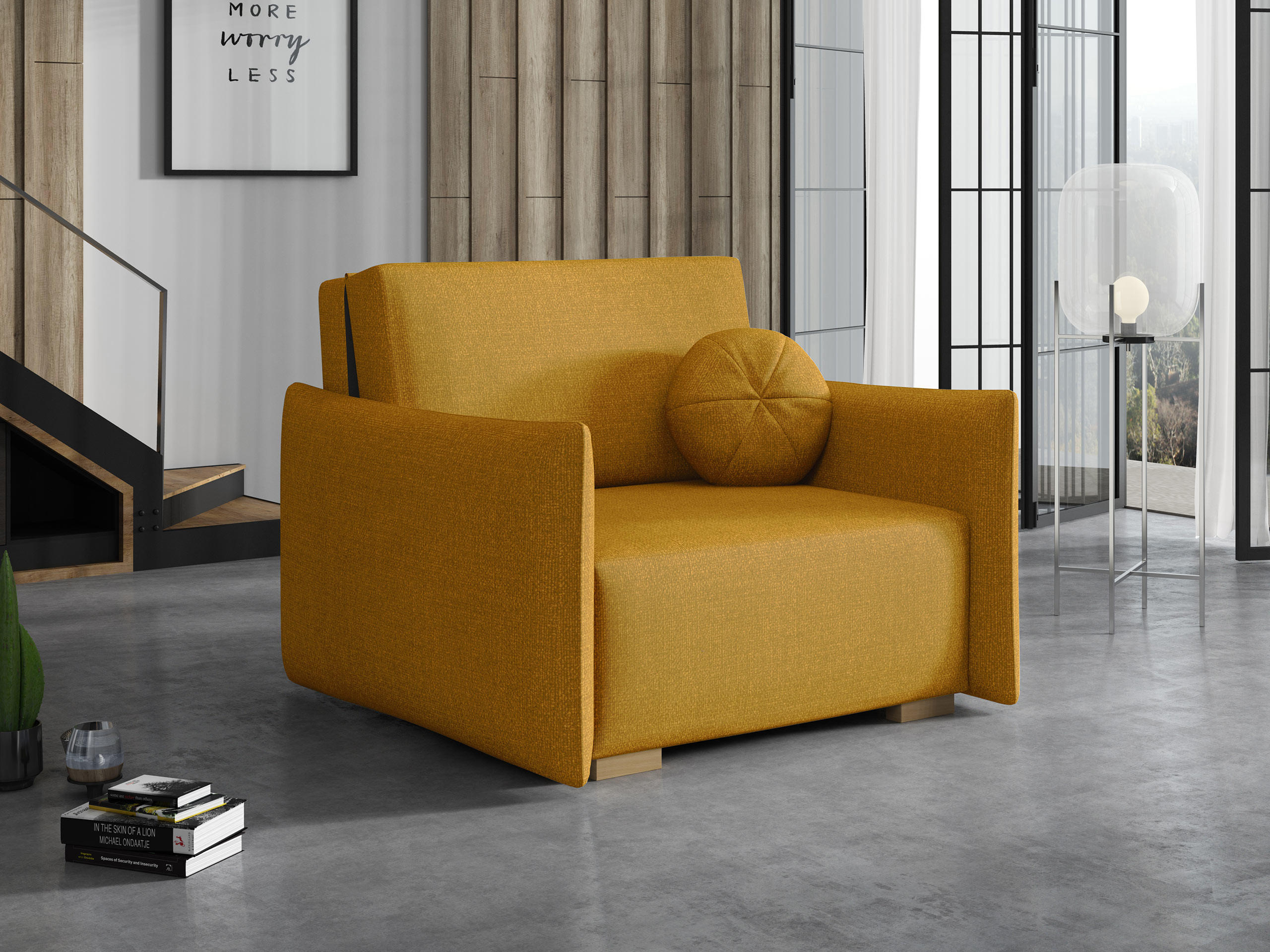 SCHLAFSOFA Viva Glov I - Gelb/Naturfarben, Holz/Textil (104/85/98cm) - MIRJAN24
