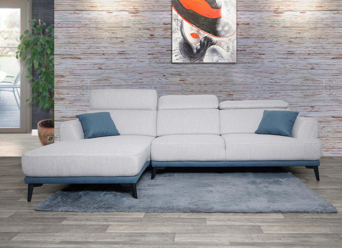 SOFA L-FORM Hellgrau - Hellgrau, Textil (277/170cm) - MCW