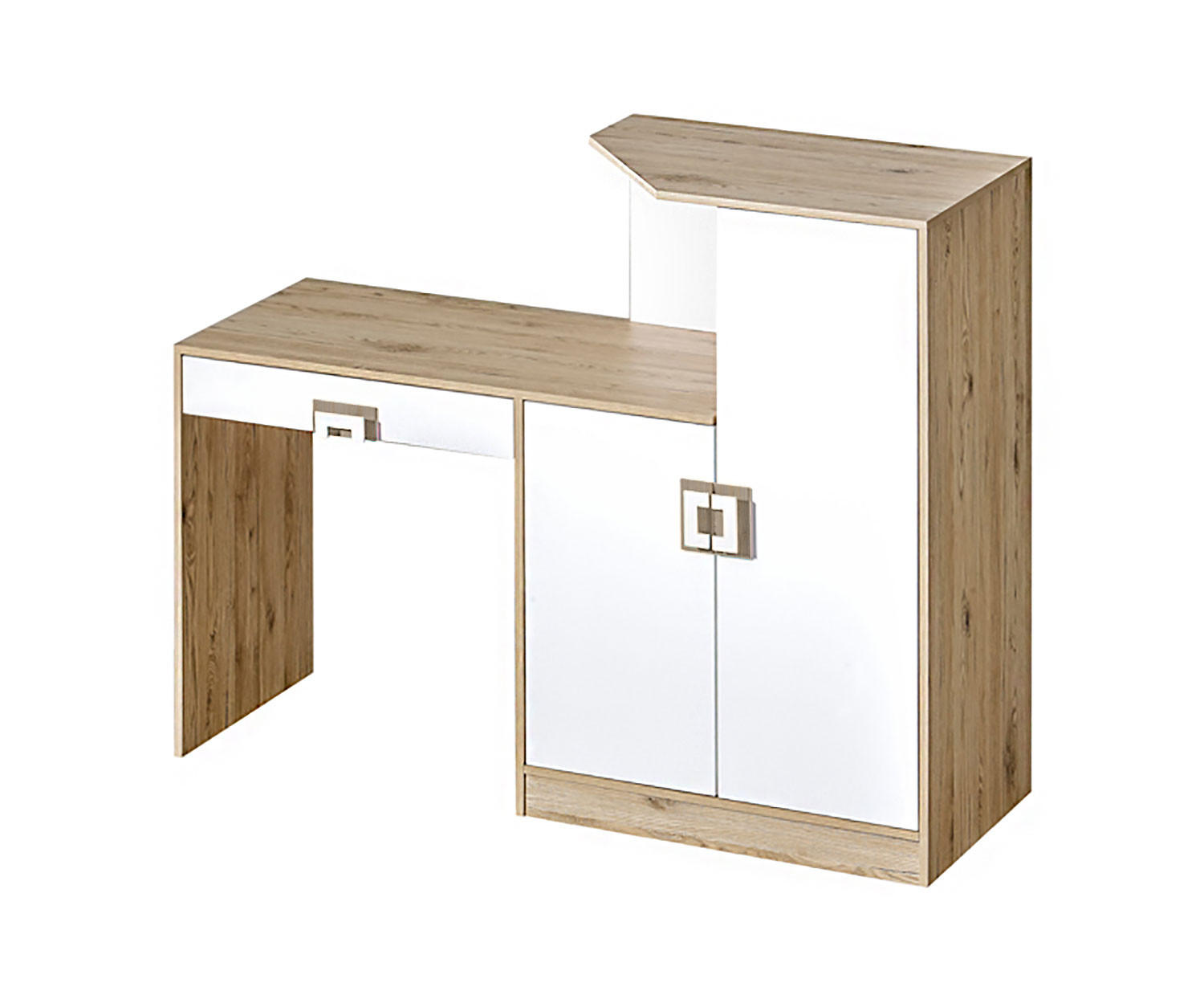 SCHREIBTISCH Nico 11 Eiche hell / Weiß-Farbapplikation Eiche hell 150 / 50 / 120 cm - Weiß/Braun, Holz/Holzwerkstoff (50/150/120cm) - Feldmann-Wohnen