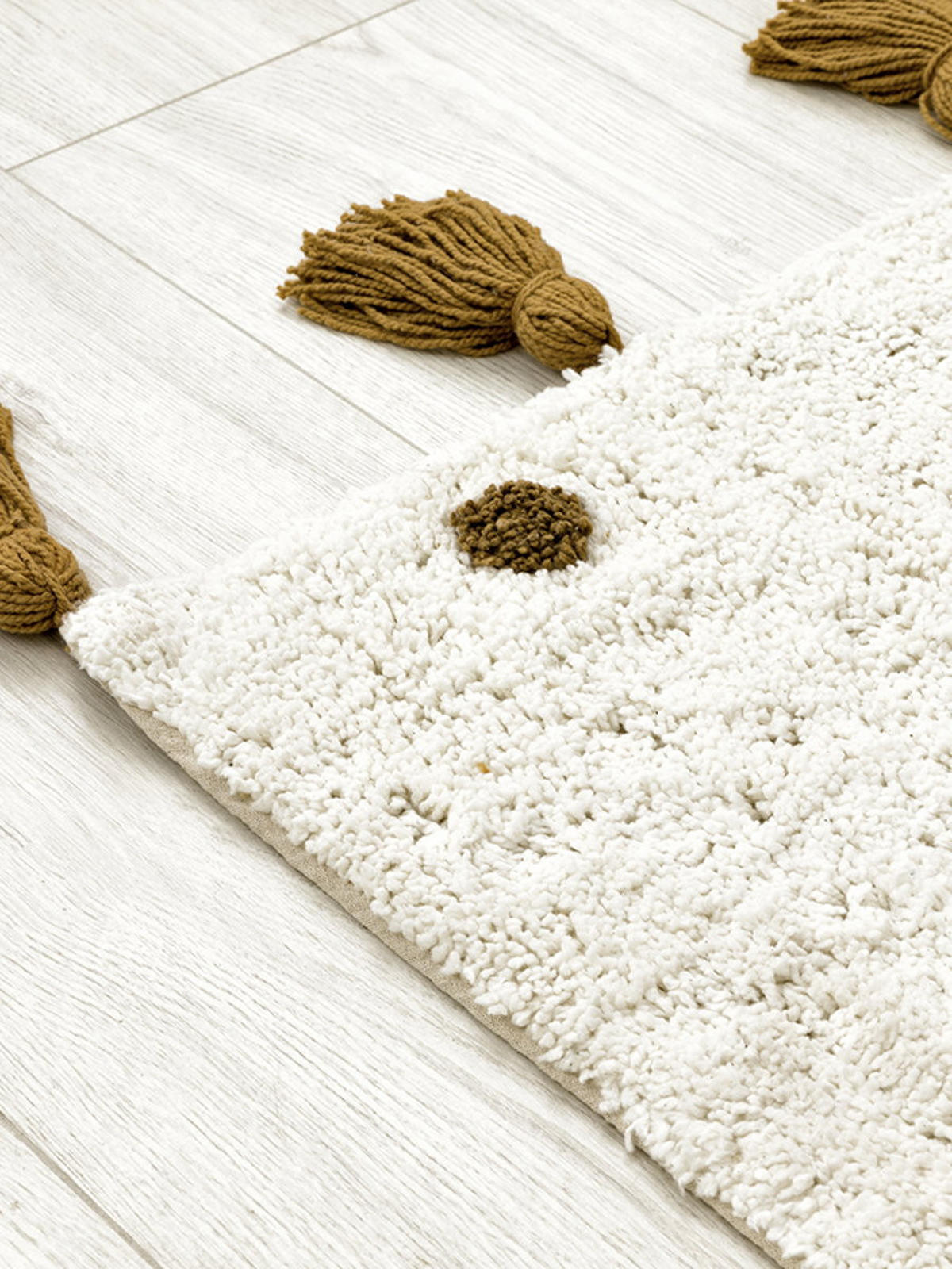 TEPPICH Little-dots Senf 100 cm x 150 cm - Dunkelgelb, Textil (100/150cm) - Kenay Home