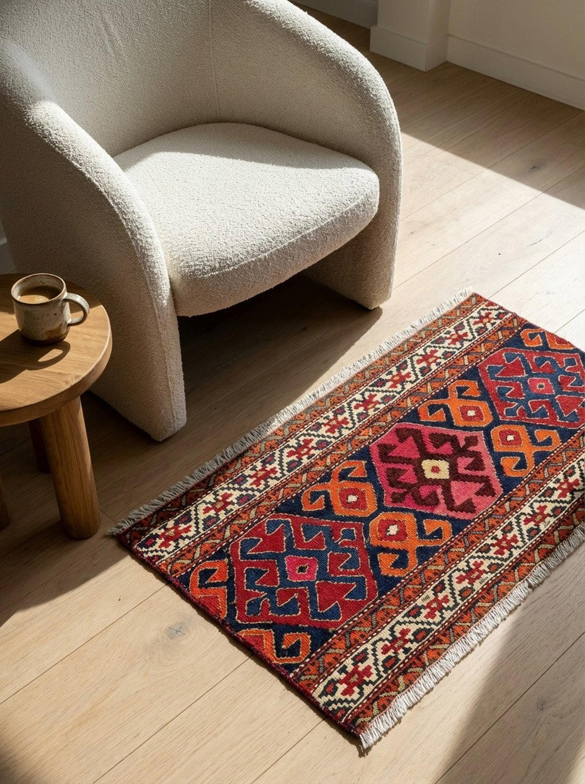 TEPPICH Sumak Shahsavan Blau 56/105 cm Schurwolle - Blau, Textil (105/56cm) - Looma