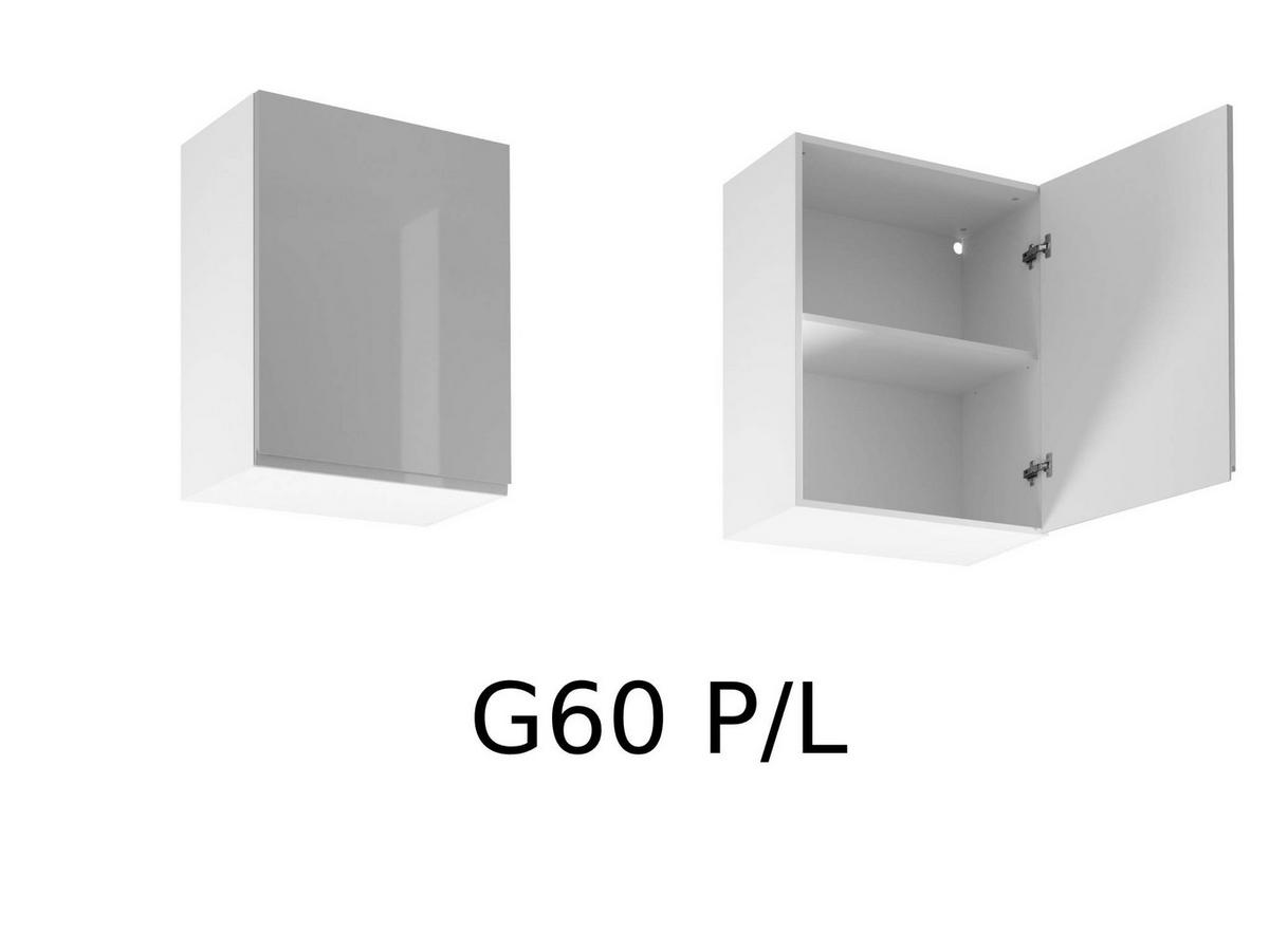 KÜCHENZEILE 440 cm - KA23-M440- in Grau/Hochglanz - Grau, Holz (440/212/58cm)