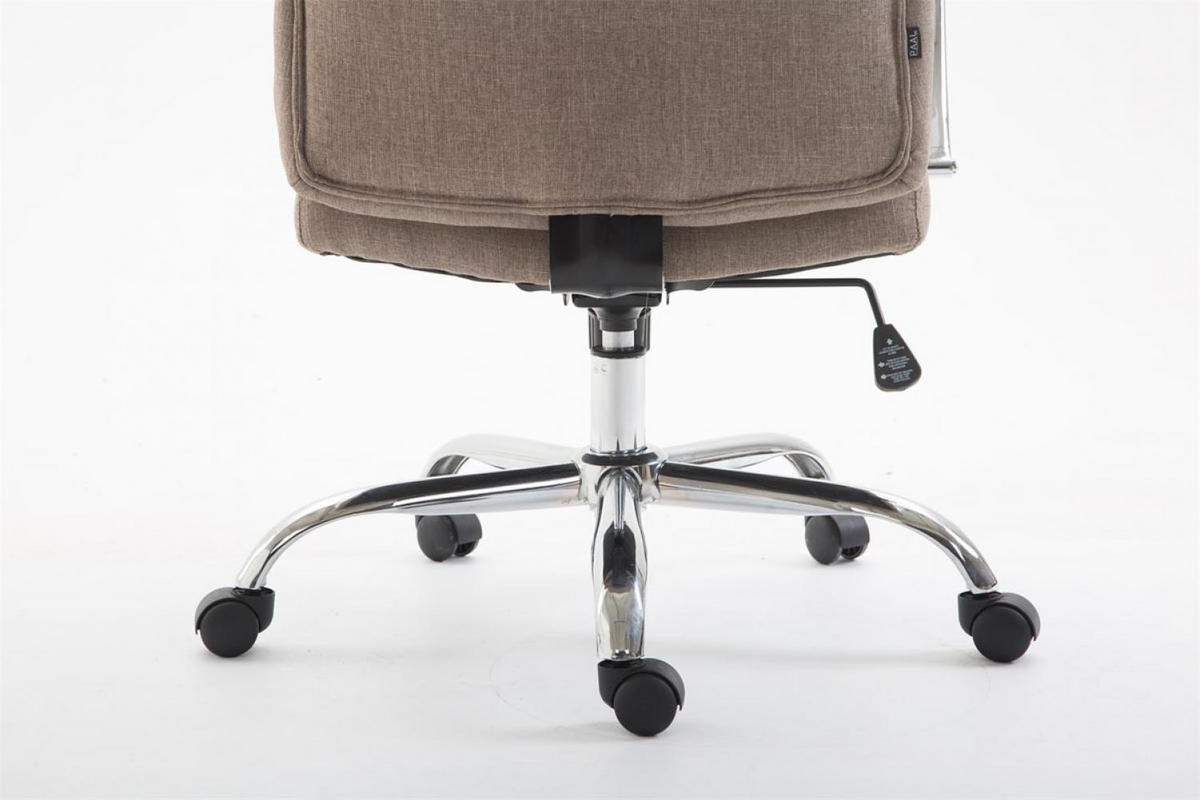 CHEFSESSEL Stoff taupe - Taupe/Chromfarben, Textil/Metall (65/115/73cm) - CLP