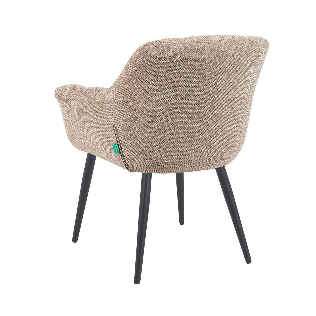 ESSZIMMERSTUHL Mika-Remo - Beige/Schwarz, Textil/Metall (65/81/66cm) - DUBI Möbel